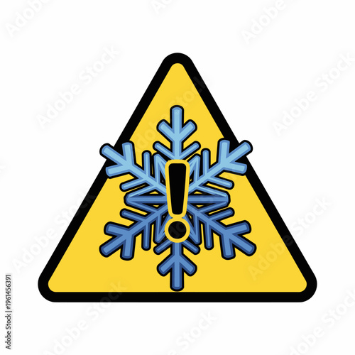 Cold Hazard Warning Safety Icon
