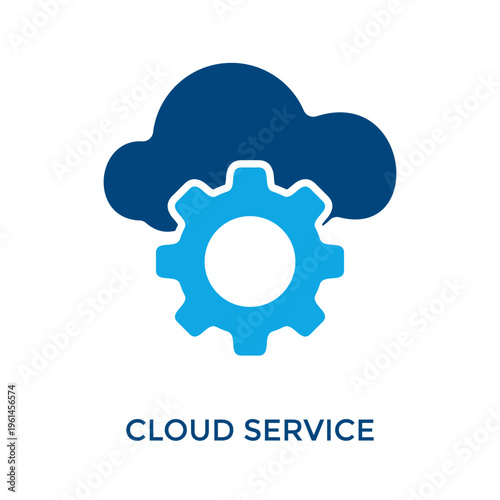 Cloud Service Icon Dual Tone Style. Vector Illustration For Graphic Design