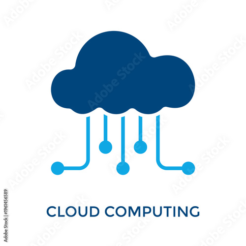 Cloud Computing Icon Dual Tone Style. Vector Illustration For Graphic Design
