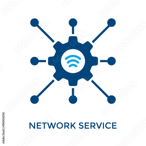 Network Service Icon Dual Tone Style. Vector Illustration For Graphic Design