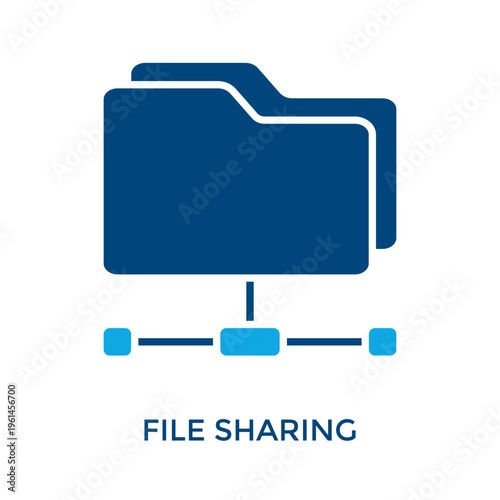 File Sharing Icon Dual Tone Style. Vector Illustration For Graphic Design
