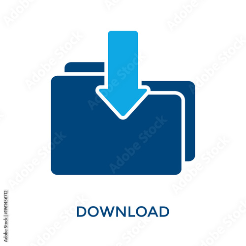 Download Icon Dual Tone Style. Vector Illustration For Graphic Design