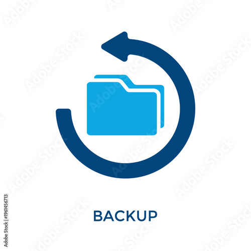 Backup Icon Dual Tone Style. Vector Illustration For Graphic Design