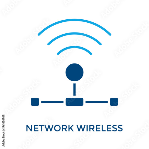 Network Wireless Icon Dual Tone Style. Vector Illustration For Graphic Design