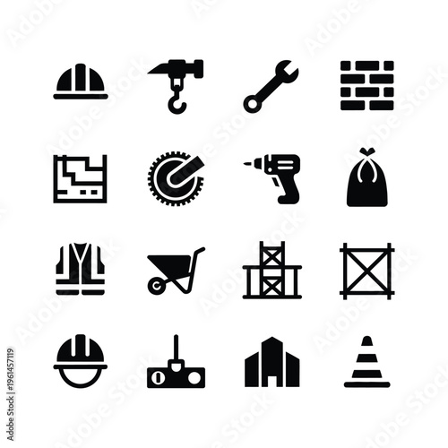 Industrial Engineering and Construction Icons