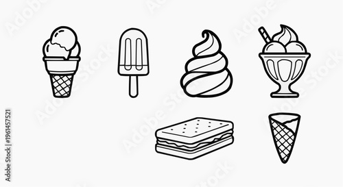 Assortment of ice cream delights, featuring cones and popsicles, a sweet treat delight