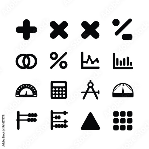 Mathematics Finance Statistics Data Icons