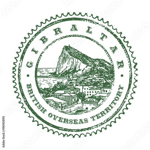 Gibraltar British Overseas Territory Rock Mediterranean Travel Passport Cancellation Stamp Postmark Journal