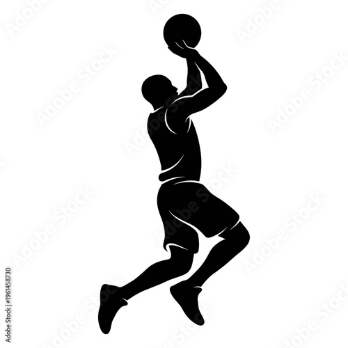 Perfect Basketball Jump Shot Form Silhouette – Pro Shooting Technique, High Accuracy Motion