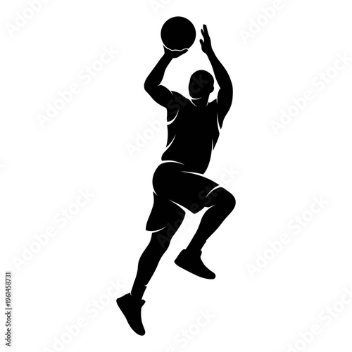 Perfect Basketball Jump Shot Form Silhouette – Pro Shooting Technique, High Accuracy Motion
