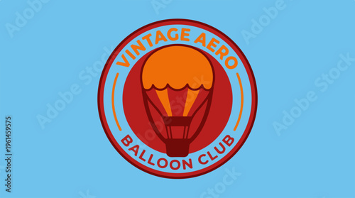 Vintage Aero Balloon Club Logo - A Classic Emblem of Flight.