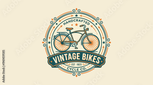 Vintage Bicycle Logo - Handcrafted Design for Classic Bikes.