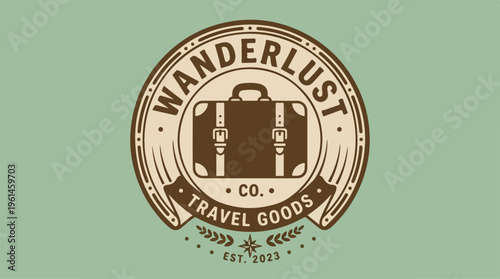 Vintage Wanderlust Travel Goods Logo Design for Adventure Enthusiasts.