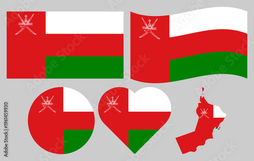 Collection of Oman Flag Asian Country