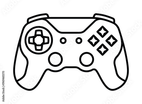 Clean vector illustration of a game controller, perfect for gaming, technology, and entertainment content. Ideal for app icons, website graphics, and modern UI/UX design.
