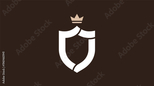 Shield and crown logo design