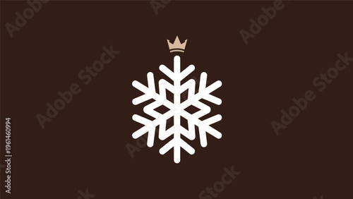 Snowflake crown icon on dark background
