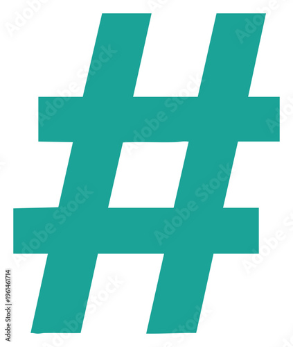 Teal Hashtag Symbol A Bold Representation of Social Media and Digital Trends.