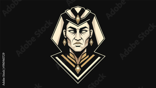 Stylized ancient egyptian pharaoh portrait