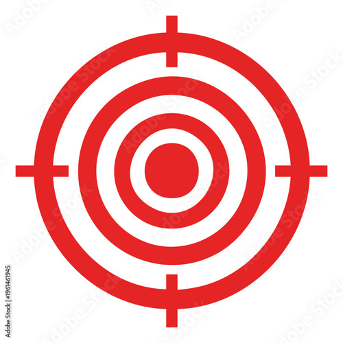 Red Target with Concentric Circles and Crosshairs for Precision.