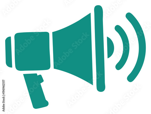 Green Megaphone Icon Announcing News and Important Information.