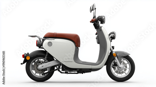 Modern electric scooter isolated on clean background, showcasing urban mobility, eco transport, and stylish compact vehicle design.