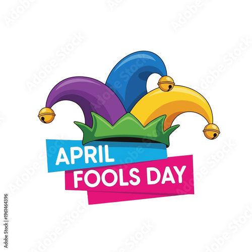 Colorful Jester Hat Icon for April Fools Day Celebration and Pranks