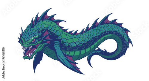 Green dragon creature fantasy monster.