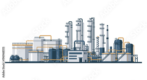 Industrial factory plant infrastructure.