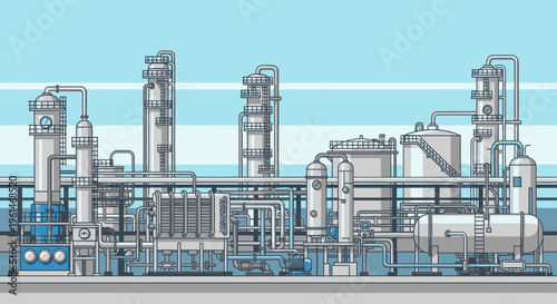 Industrial factory with large machinery.