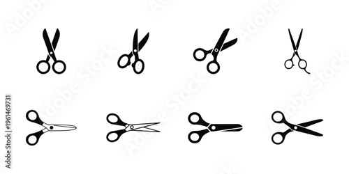 Scissors line art icon vector design