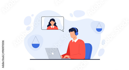 Online meeting with colleagues, remote work, video conference, teamwork, communication