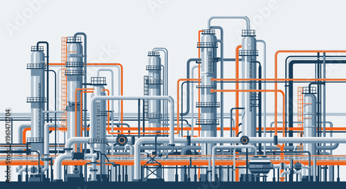 Industrial pipes and machinery systems.