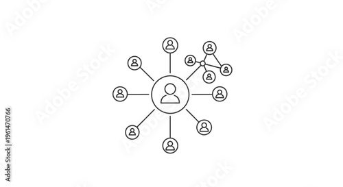Network of people connected online 1.