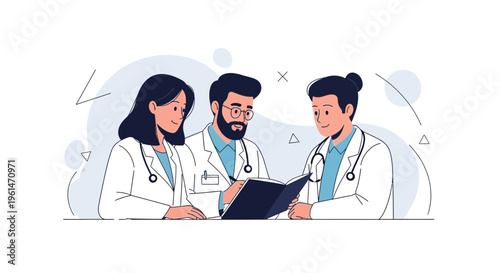 Doctors Discussing Medical Case in Meeting, Teamwork in Healthcare