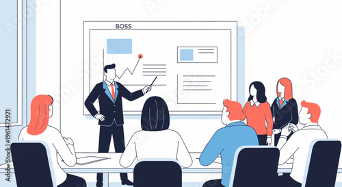 Businessman giving presentation to colleagues 3.