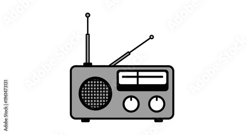 Vintage Radio with Antennae and Dial.