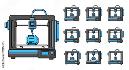 3D printer and miniature models.