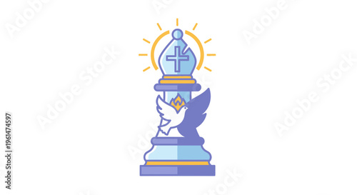 Blue and gold angel statue sculpture.