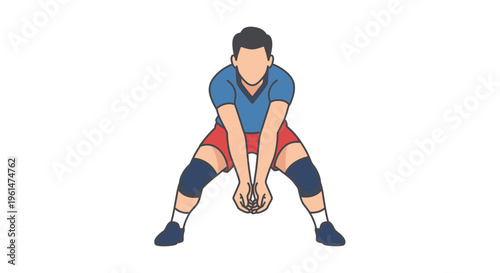 Man playing volleyball with ball.