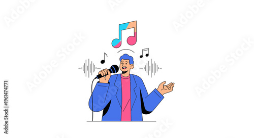 Man singing into a microphone.