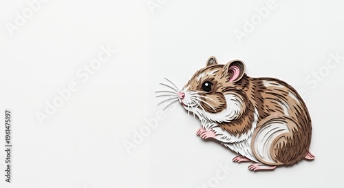 Brown and white cute small rodent.