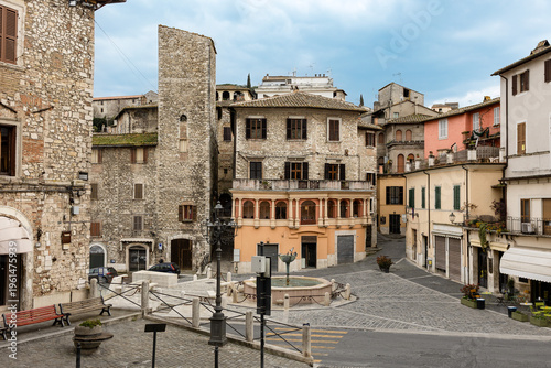Narni Umbria Italy Medieval Empty Square Fountain Stone Buildings Architecture Historic Urban Center Travel Destination Chronicles Narnia Fantasy Inspiration CS Lewis Picturesque European Village Tour