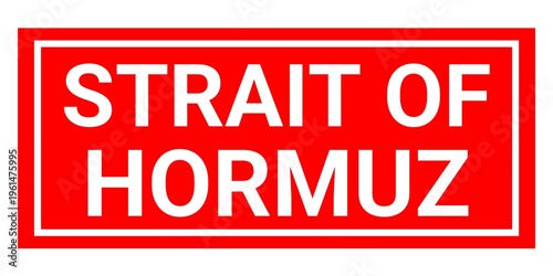 Obraz na plátně Strait of hormuz stamp seal with background illustration strait of hormuz iran US and Israel conflict