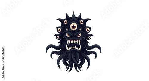 Dark fantasy creature monster illustration.