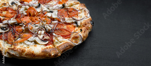 Pizza With Mushrooms Chicken Salami