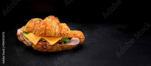 Croissant With Ham Cheese Greens