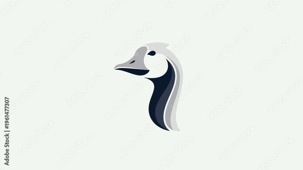 Fototapeta premium Stylized goose head illustration