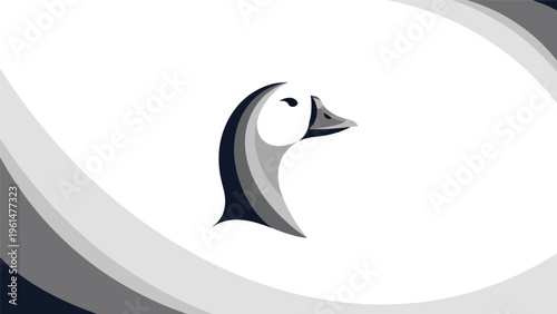 Stylized goose head silhouette logo