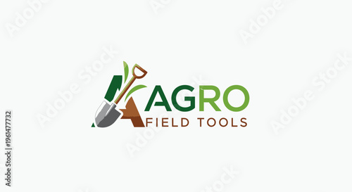 Agricultural field tools logo design.